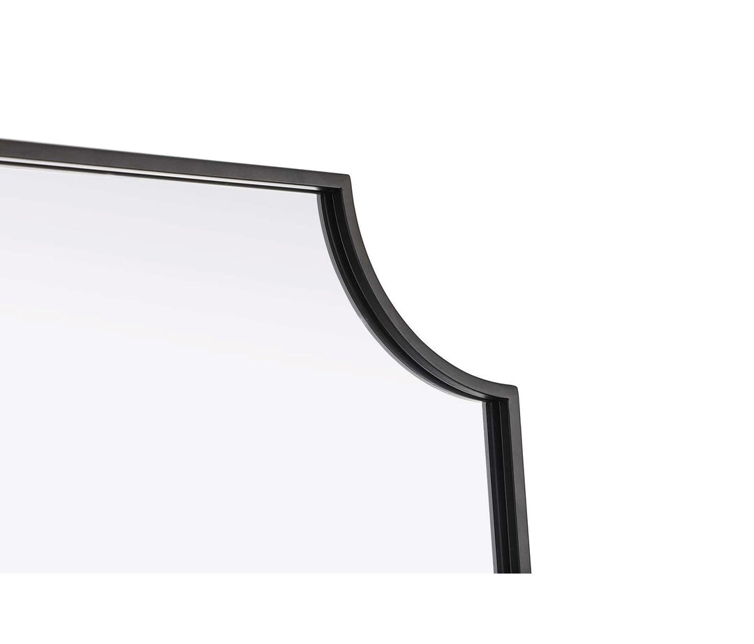 Notched Metal Mirror 24X42 Inch In Black
