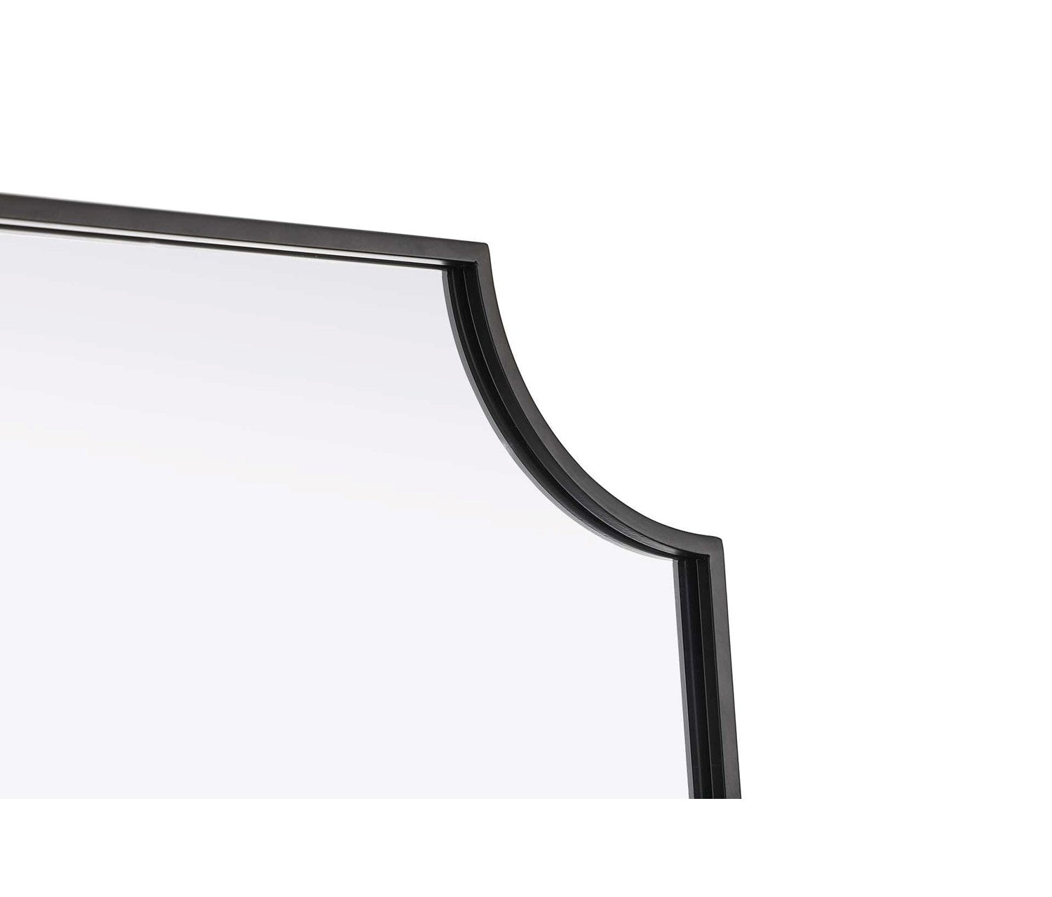 Notched Metal Mirror 24X42 Inch In Black