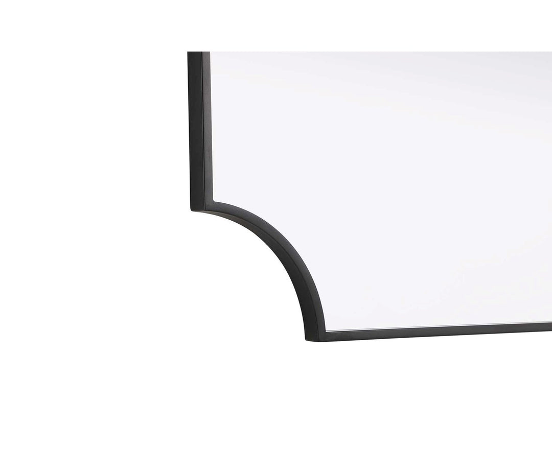 Notched Metal Mirror 24X42 Inch In Black