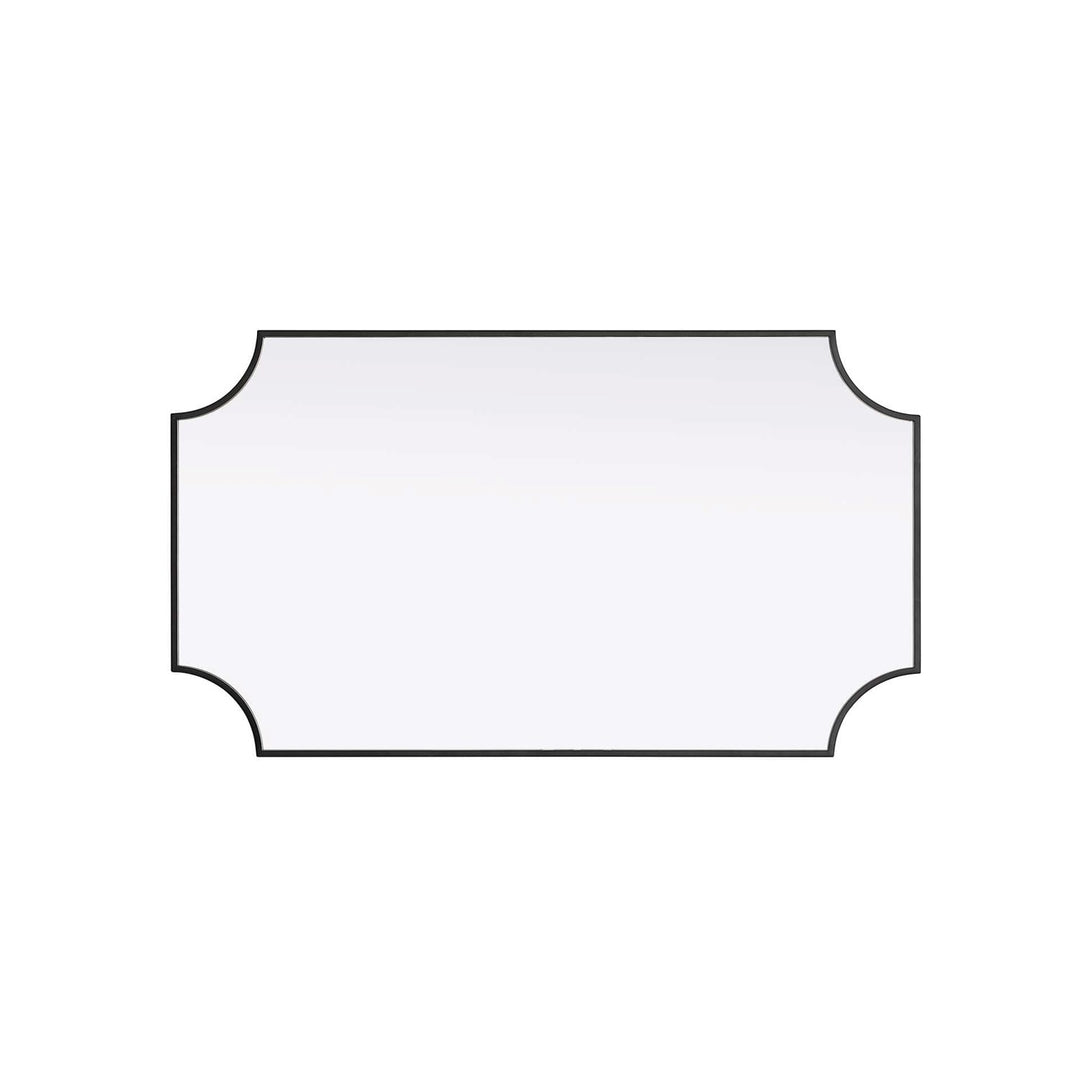 Notched Metal Mirror 24X42 Inch In Black