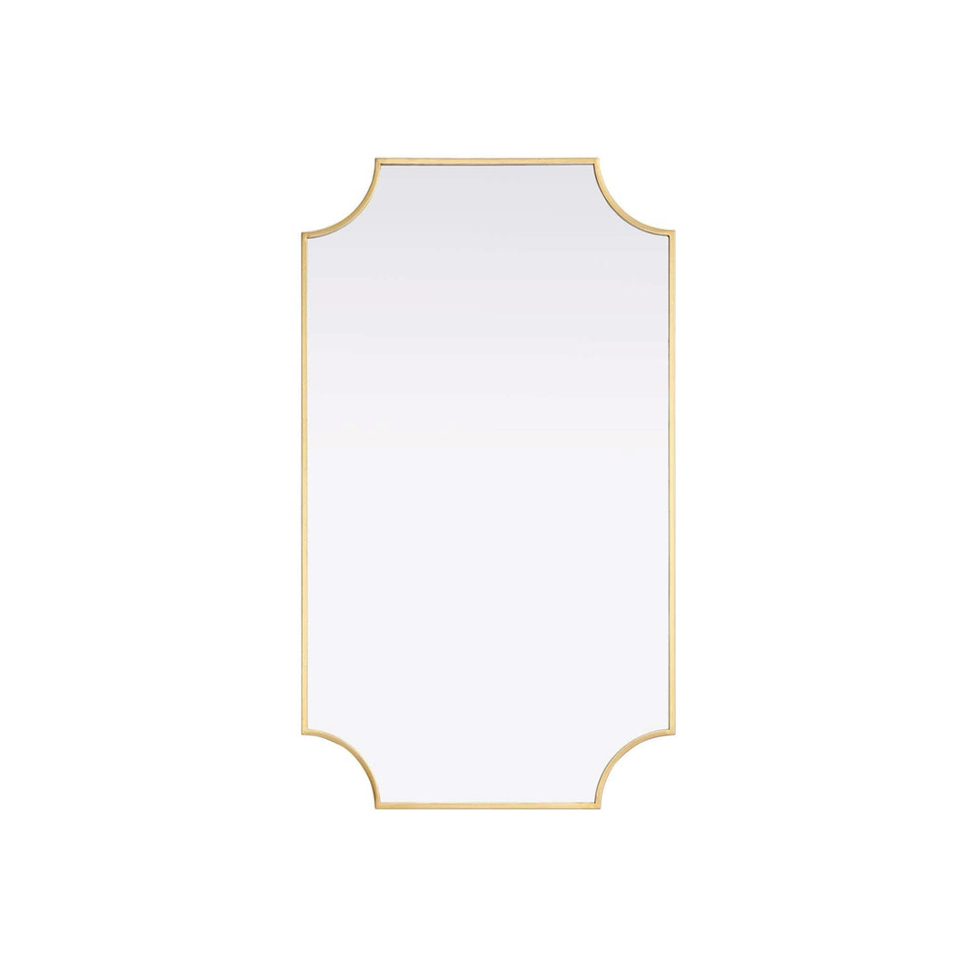 Notched Metal Mirror 24X42 Inch In Brass by Elegant Kitchen and Bath