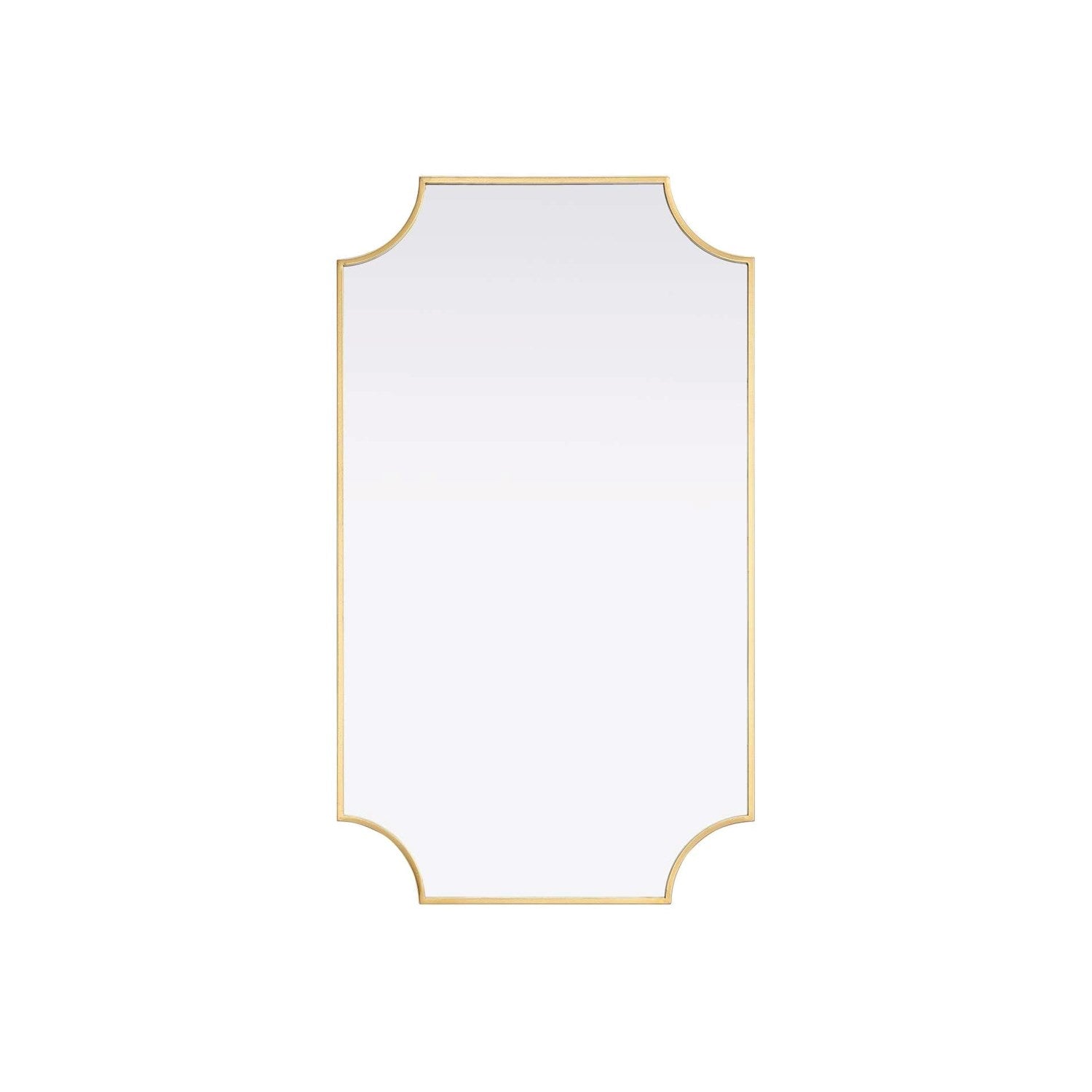 Notched Metal Mirror 24X42 Inch In Brass by Elegant Kitchen and Bath