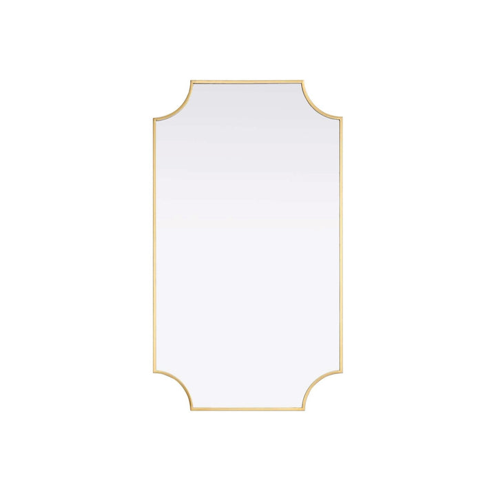 Notched Metal Mirror 24X42 Inch In Brass by Elegant Kitchen and Bath