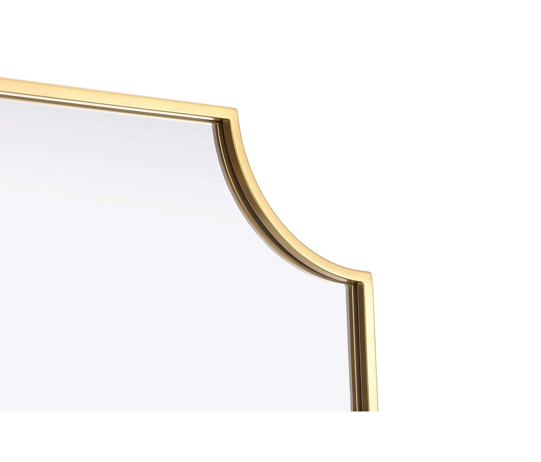 Notched Metal Mirror 24X42 Inch In Brass