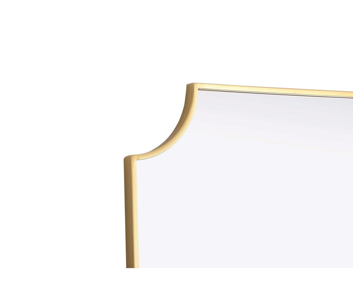 Notched Metal Mirror 24X42 Inch In Brass