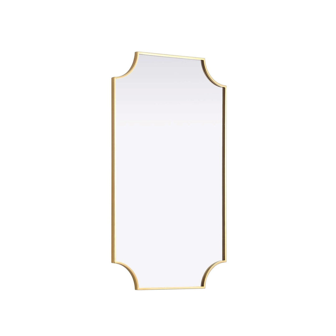 Notched Metal Mirror 24X42 Inch In Brass