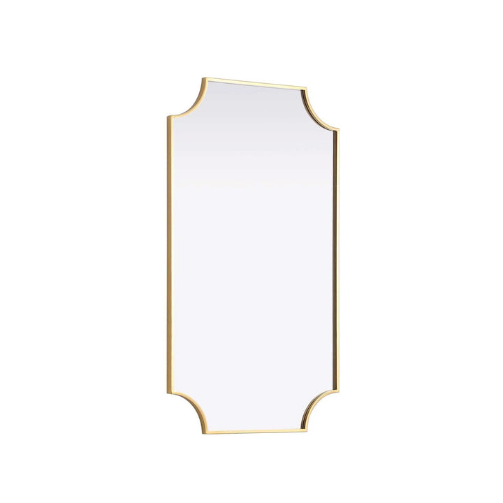 Notched Metal Mirror 24X42 Inch In Brass