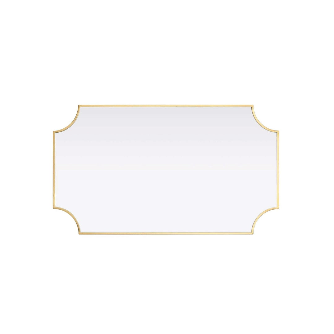 Notched Metal Mirror 24X42 Inch In Brass