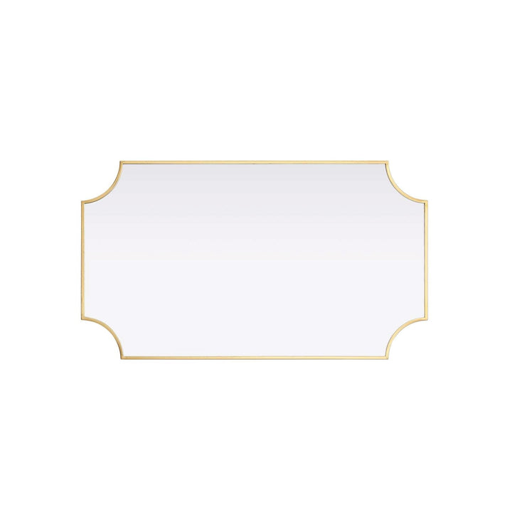 Notched Metal Mirror 24X42 Inch In Brass
