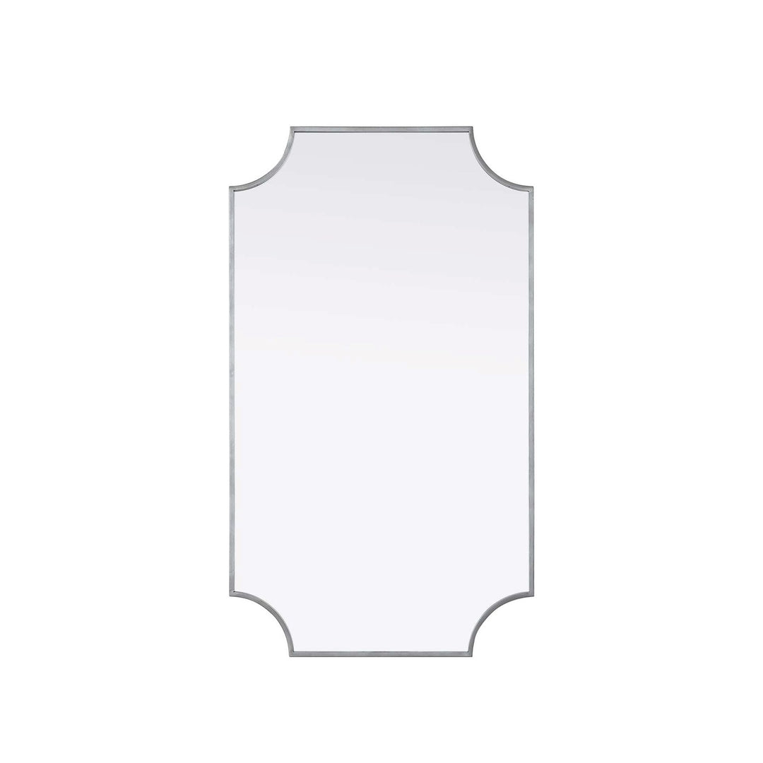 Notched Metal Mirror 24X42 Inch In Silver by Elegant Kitchen and Bath