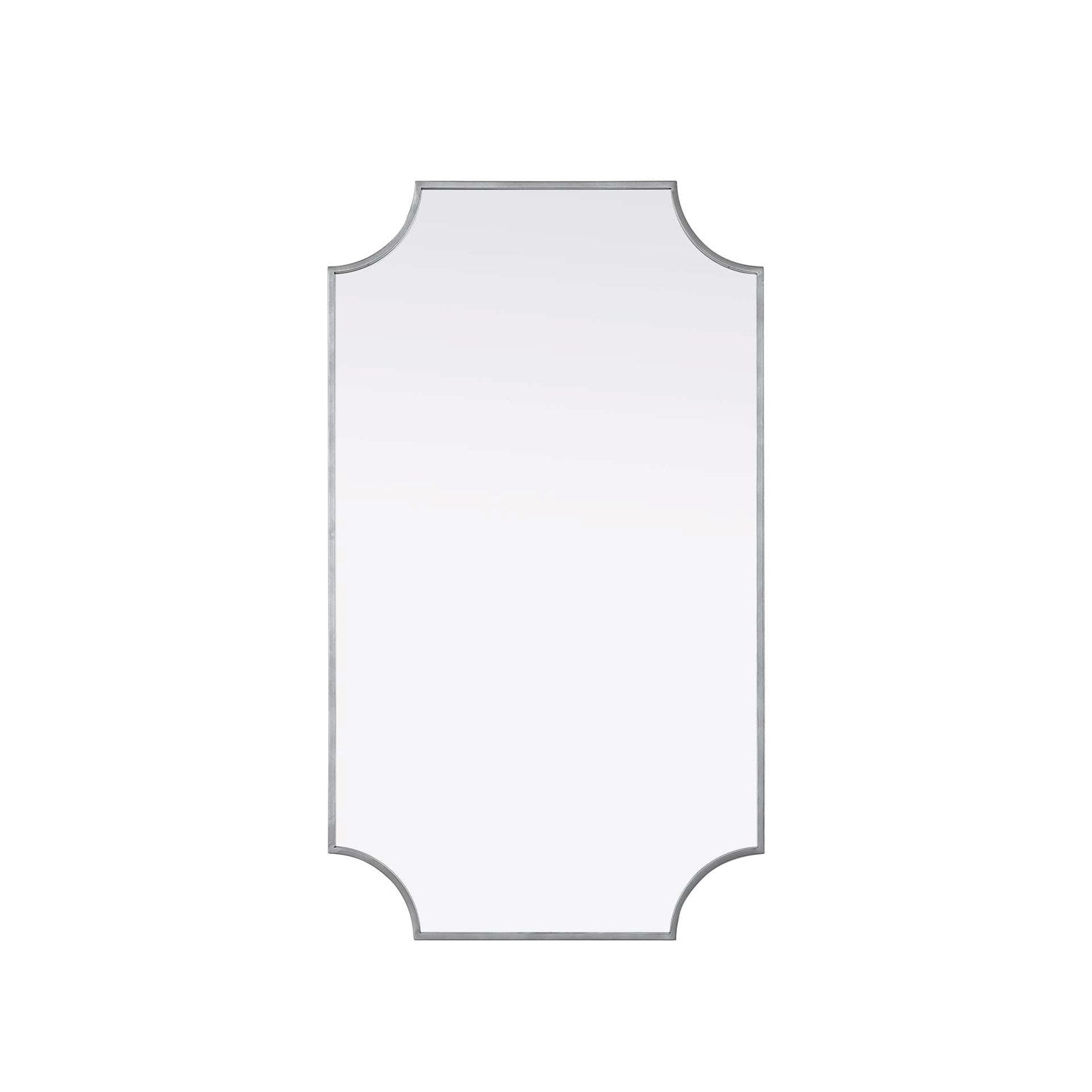 Notched Metal Mirror 24X42 Inch In Silver by Elegant Kitchen and Bath