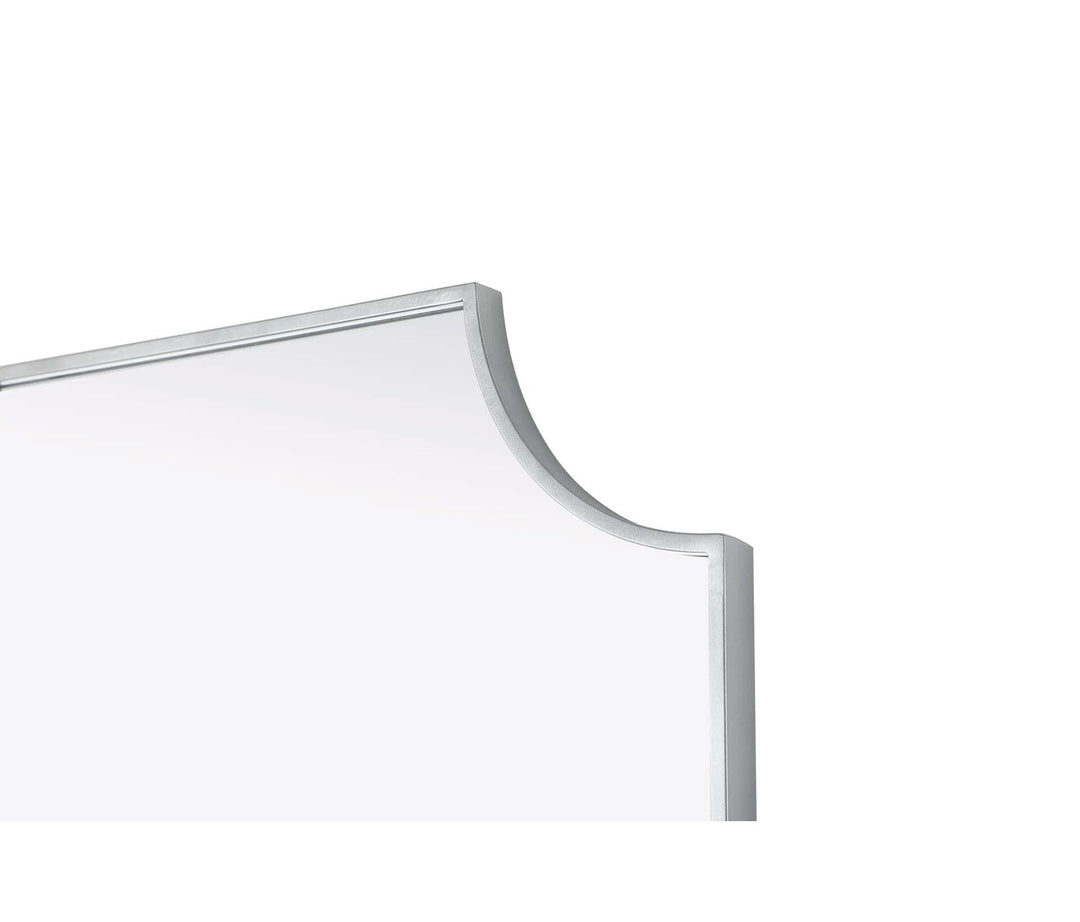 Notched Metal Mirror 24X42 Inch In Silver