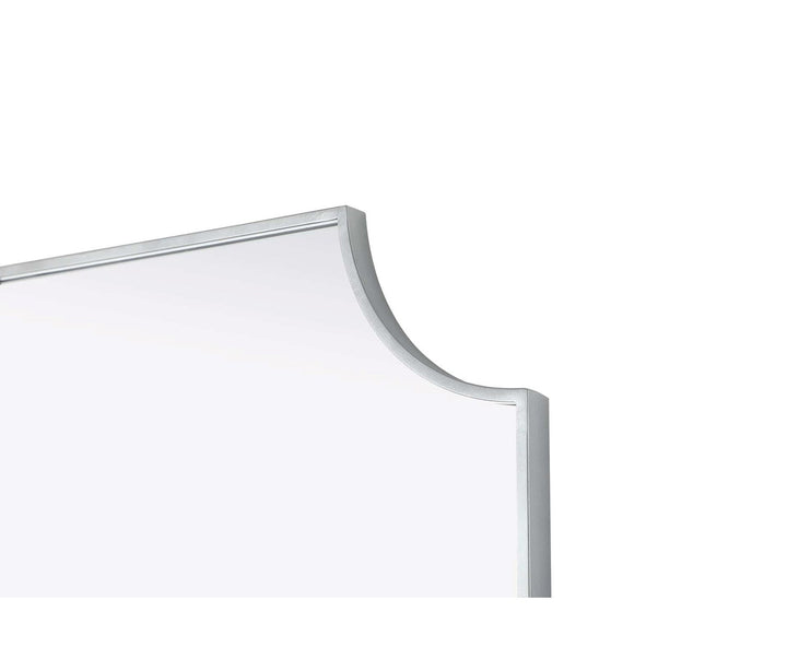 Notched Metal Mirror 24X42 Inch In Silver