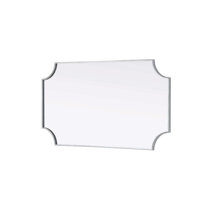 Notched Metal Mirror 24X42 Inch In Silver