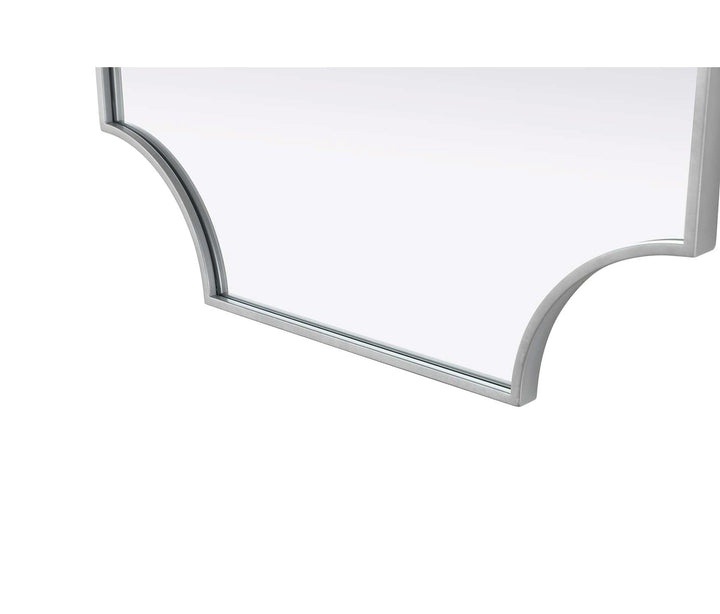 Notched Metal Mirror 24X42 Inch In Silver
