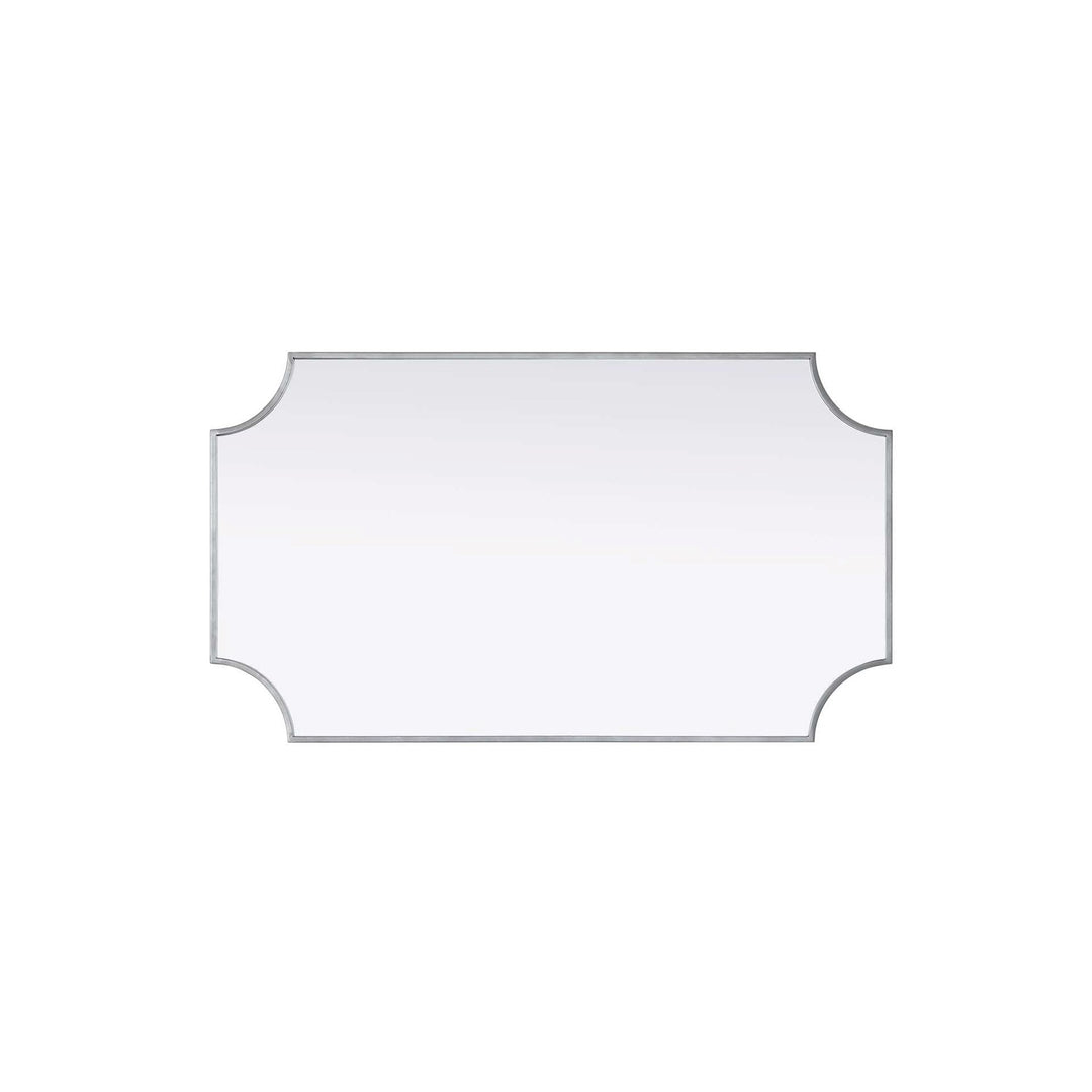 Notched Metal Mirror 24X42 Inch In Silver
