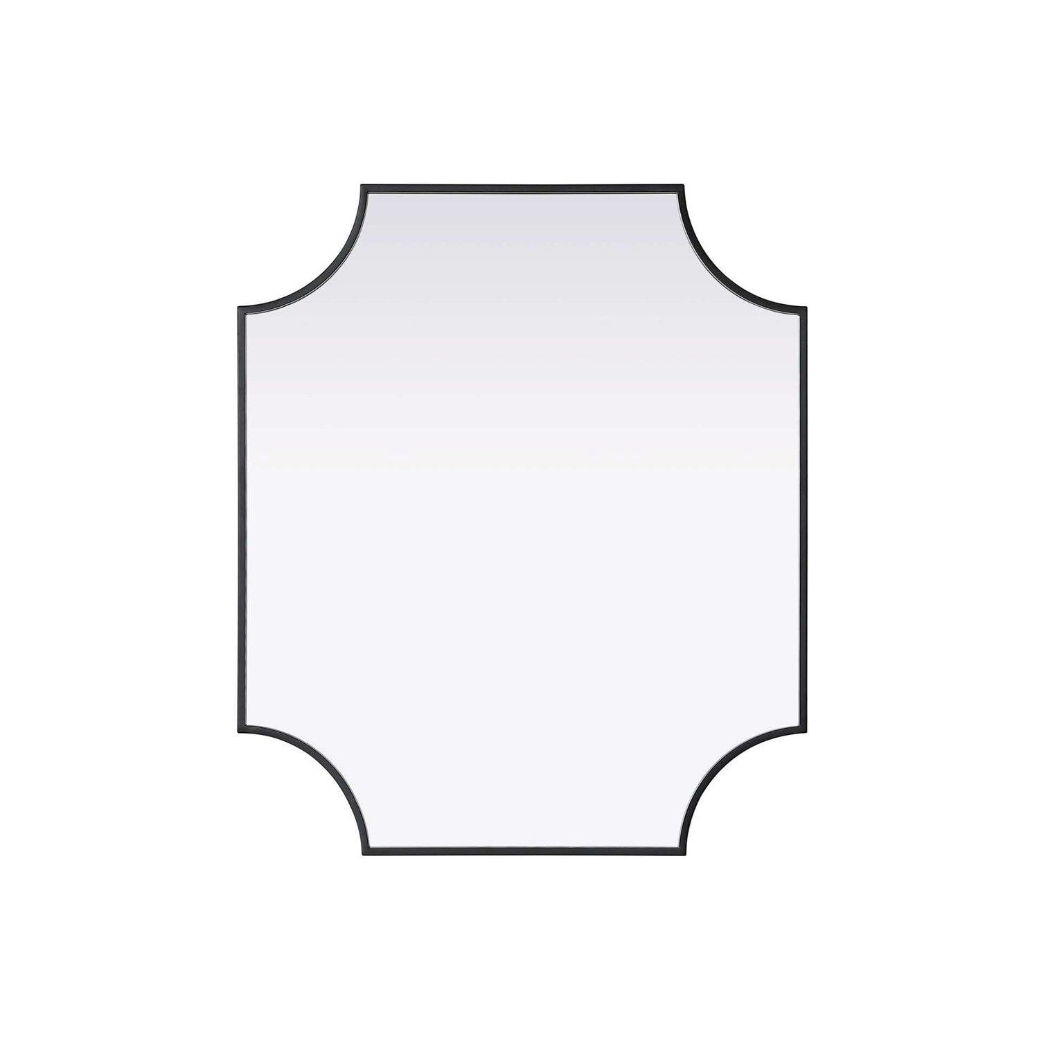 Notched Metal Mirror 27X32 Inch In Black by Elegant Kitchen and Bath