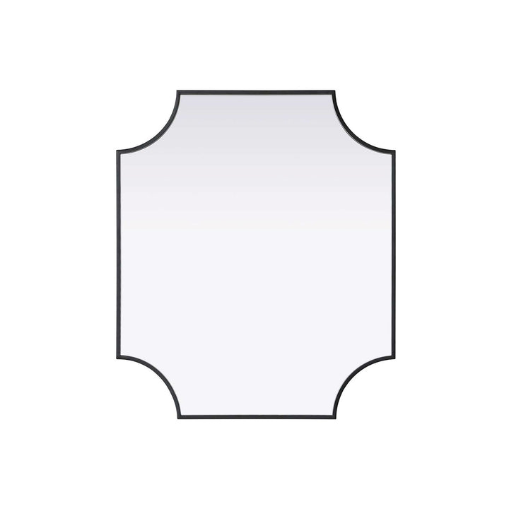 Notched Metal Mirror 27X32 Inch In Black by Elegant Kitchen and Bath