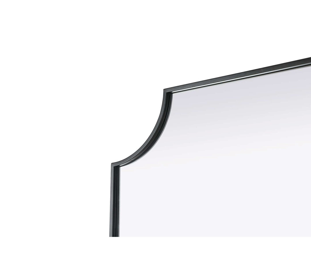 Notched Metal Mirror 27X32 Inch In Black