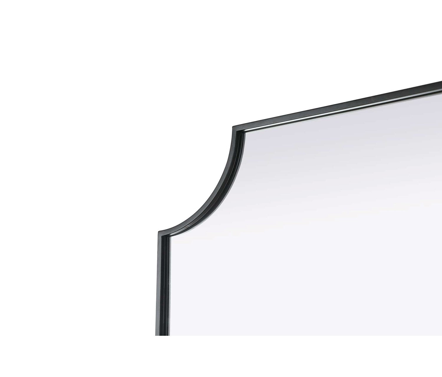 Notched Metal Mirror 27X32 Inch In Black