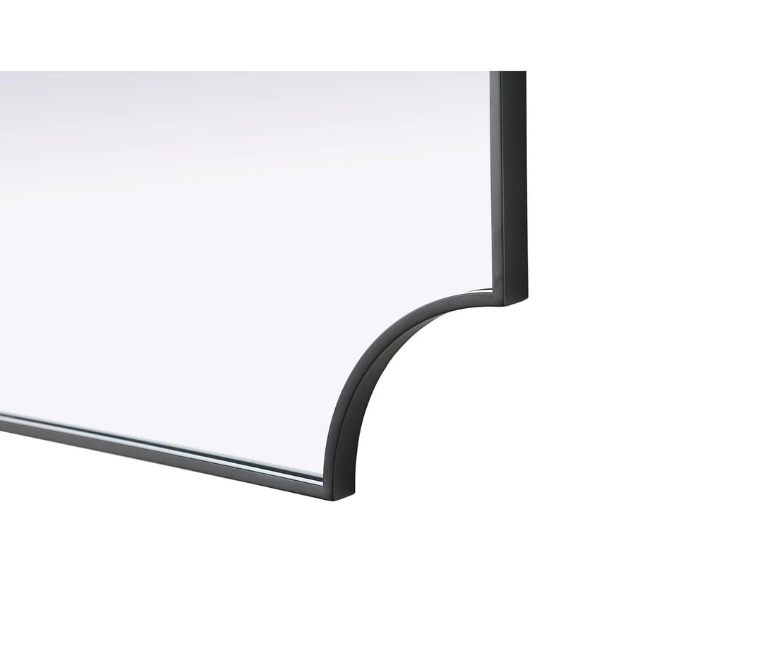 Notched Metal Mirror 27X32 Inch In Black