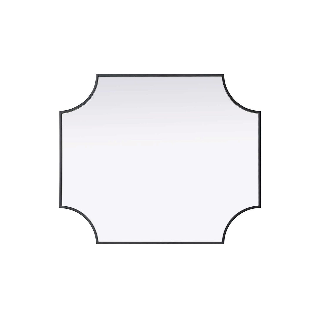 Notched Metal Mirror 27X32 Inch In Black