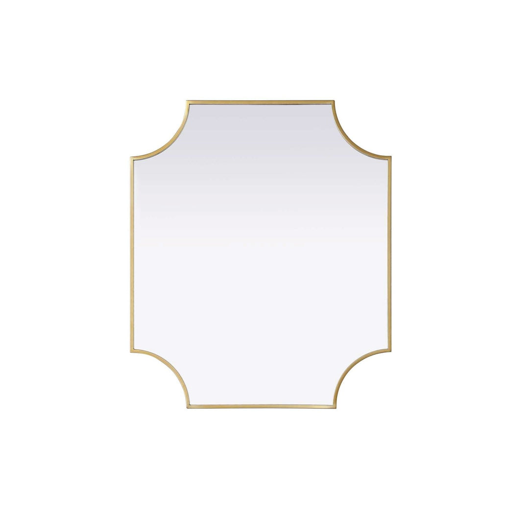 Notched Metal Mirror 27X32 Inch In Brass by Elegant Kitchen and Bath