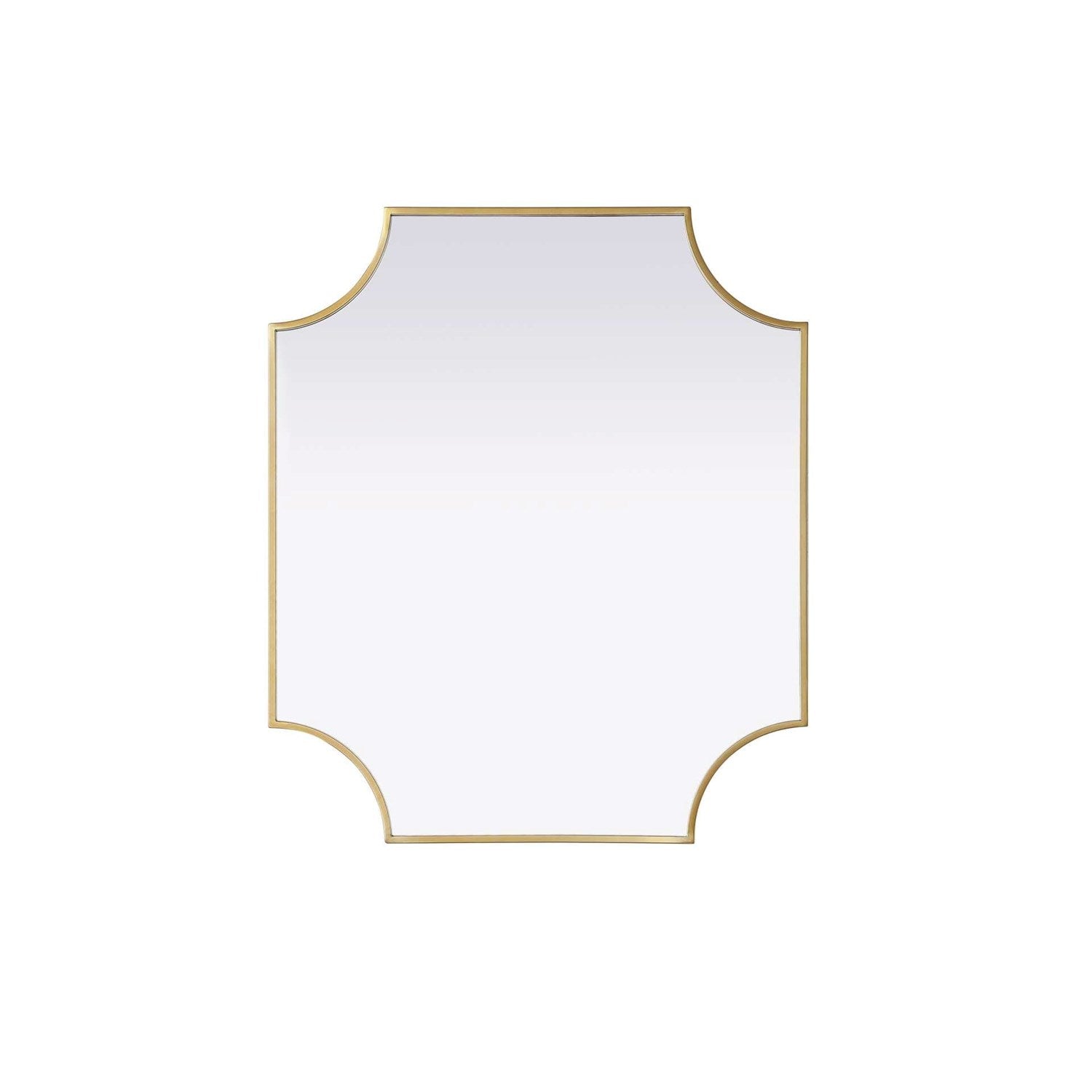 Notched Metal Mirror 27X32 Inch In Brass by Elegant Kitchen and Bath
