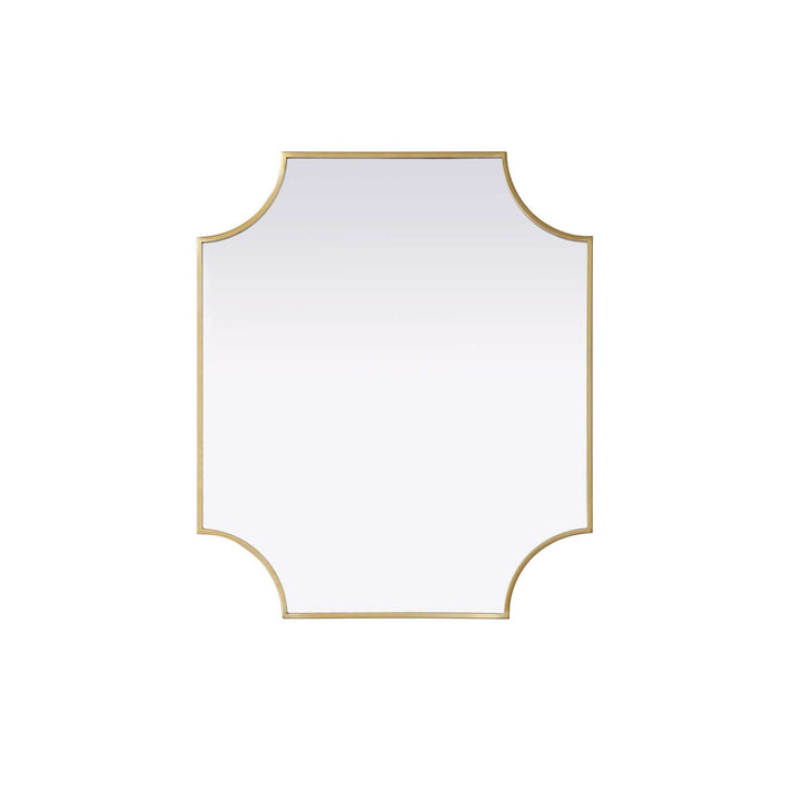 Notched Metal Mirror 27X32 Inch In Brass by Elegant Kitchen and Bath