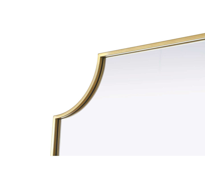 Notched Metal Mirror 27X32 Inch In Brass