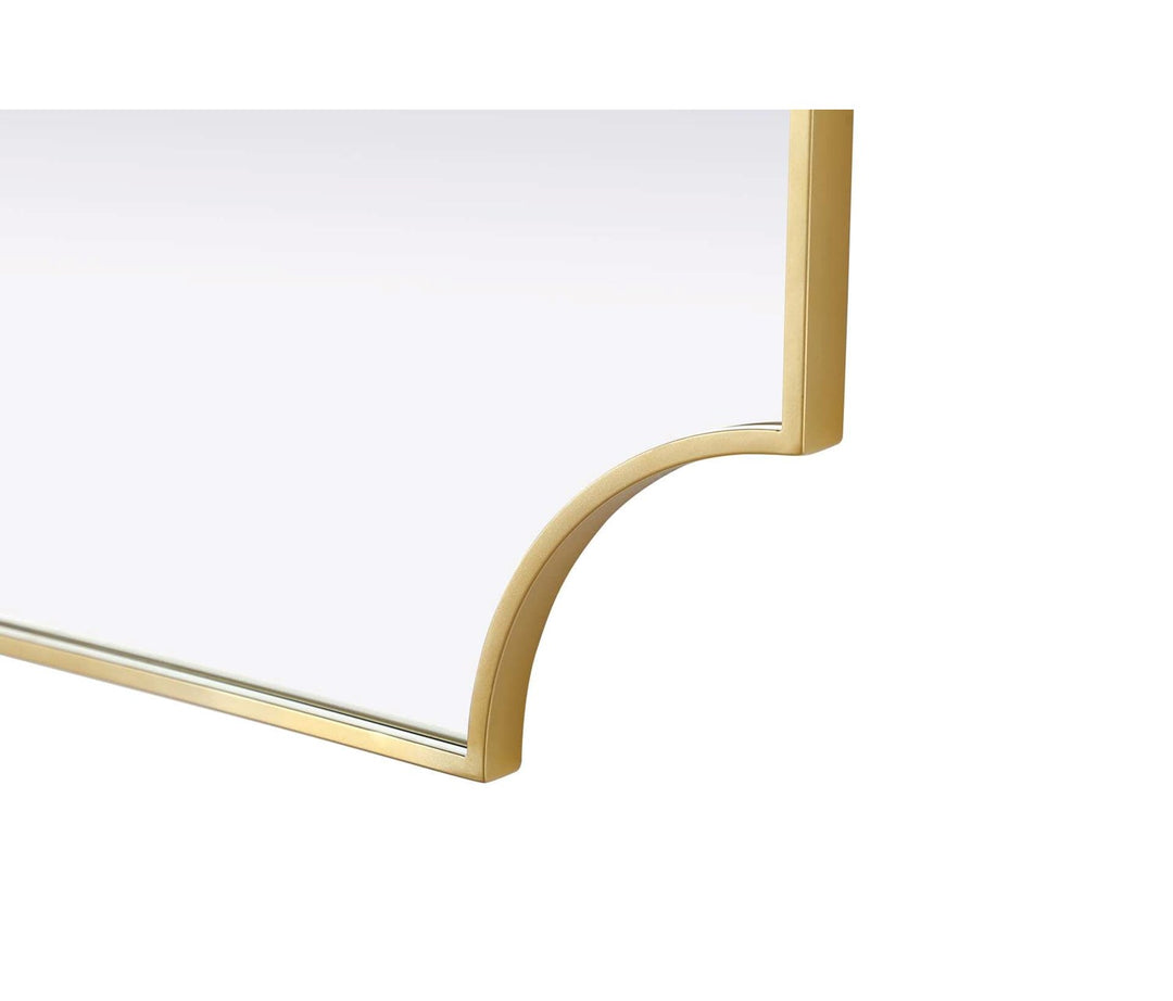 Notched Metal Mirror 27X32 Inch In Brass