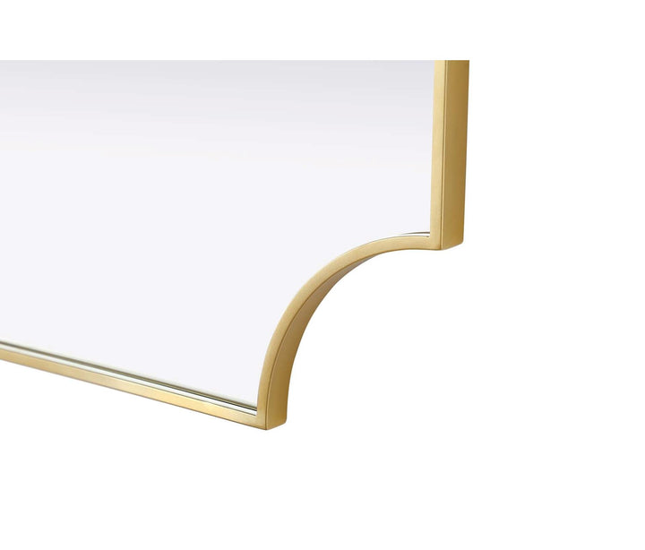 Notched Metal Mirror 27X32 Inch In Brass