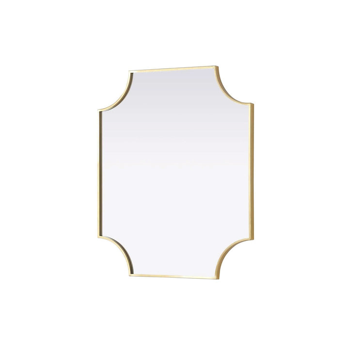 Notched Metal Mirror 27X32 Inch In Brass