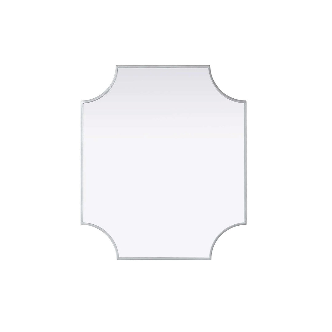 Notched Metal Mirror 27X32 Inch In Silver by Elegant Kitchen and Bath
