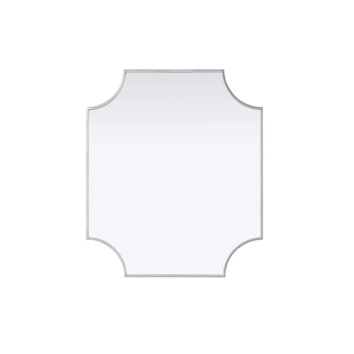 Notched Metal Mirror 27X32 Inch In Silver by Elegant Kitchen and Bath