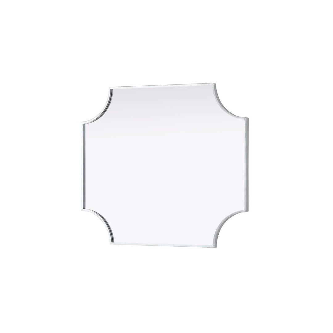 Notched Metal Mirror 27X32 Inch In Silver
