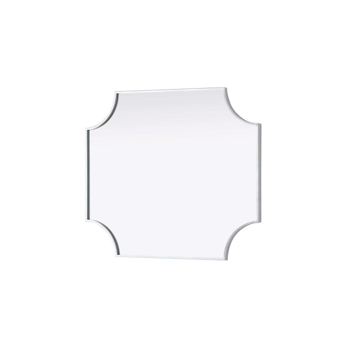 Notched Metal Mirror 27X32 Inch In Silver