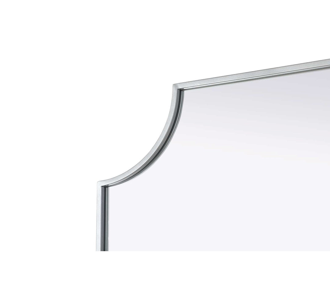 Notched Metal Mirror 27X32 Inch In Silver