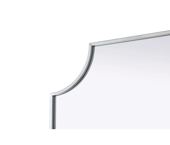 Notched Metal Mirror 27X32 Inch In Silver