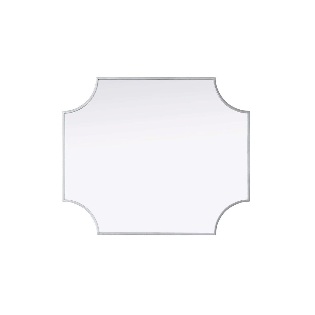Notched Metal Mirror 27X32 Inch In Silver