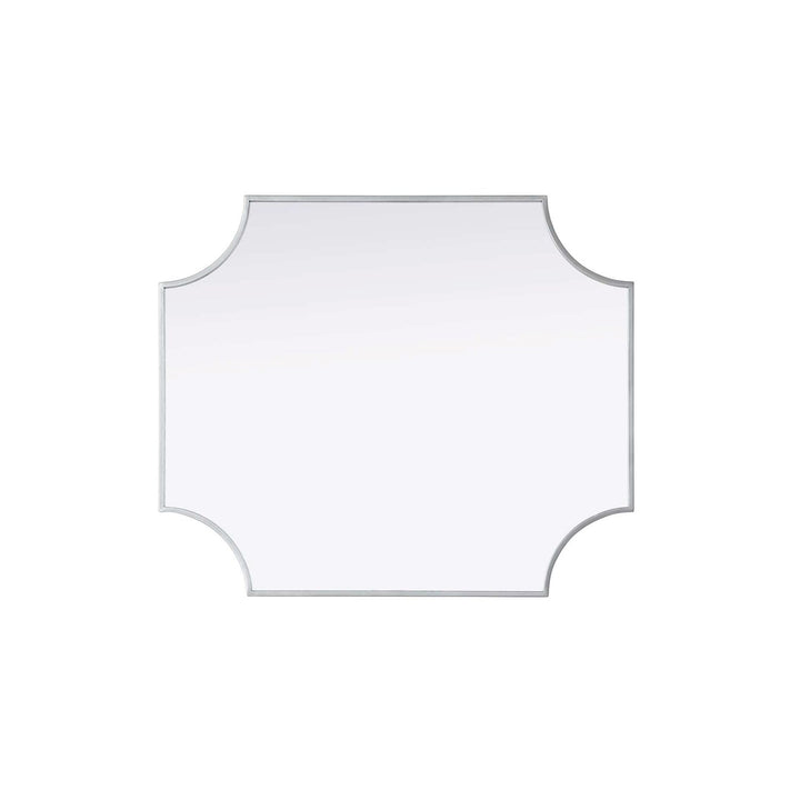 Notched Metal Mirror 27X32 Inch In Silver