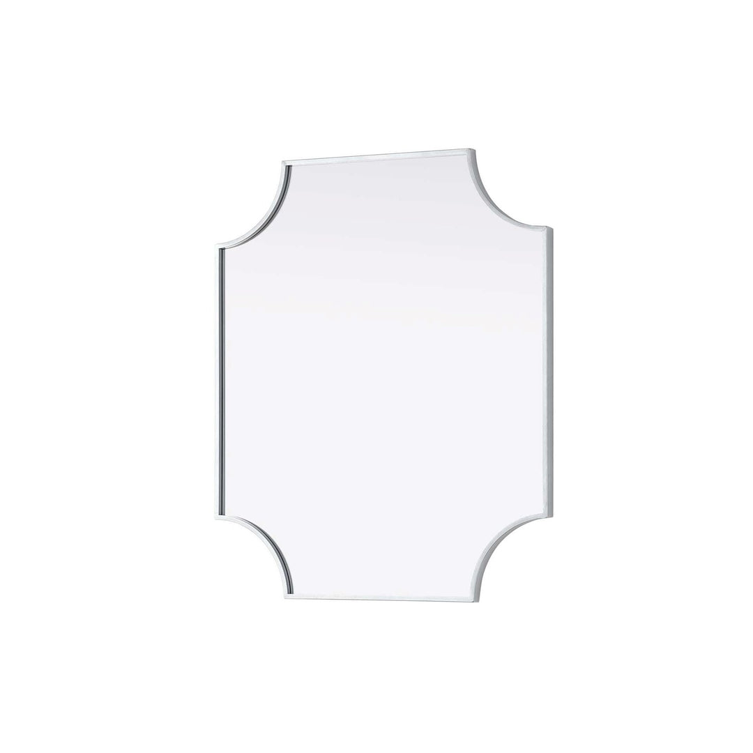 Notched Metal Mirror 27X32 Inch In Silver