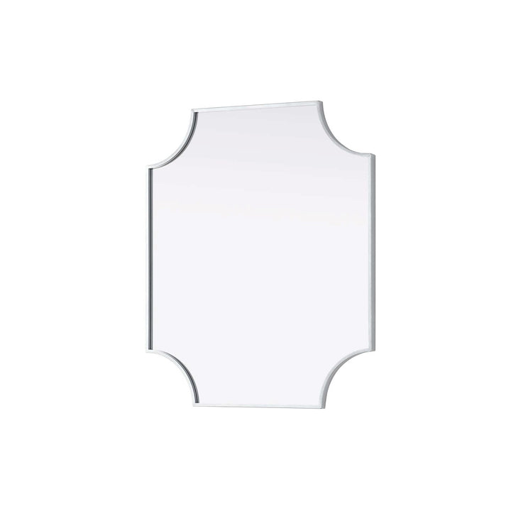 Notched Metal Mirror 27X32 Inch In Silver