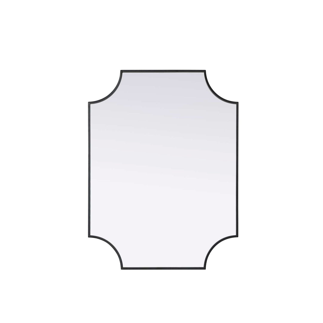 Notched Metal Mirror 27X36 Inch In Black by Elegant Kitchen and Bath