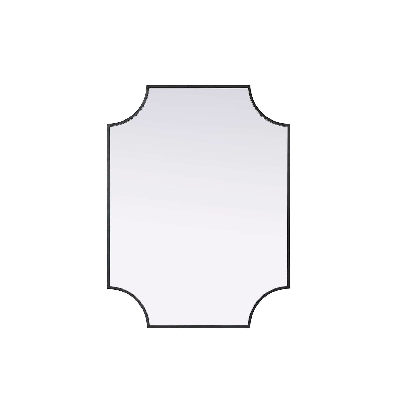 Notched Metal Mirror 27X36 Inch In Black by Elegant Kitchen and Bath