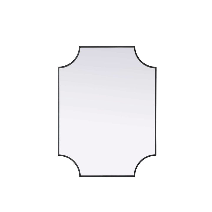 Notched Metal Mirror 27X36 Inch In Black by Elegant Kitchen and Bath