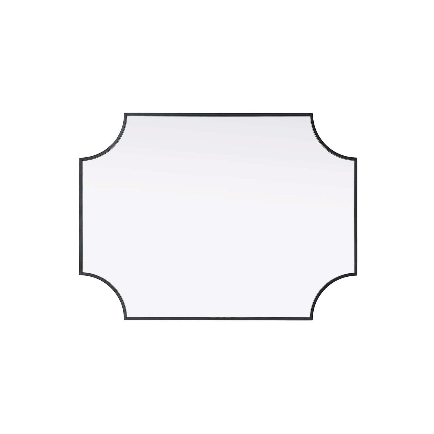 Notched Metal Mirror 27X36 Inch In Black