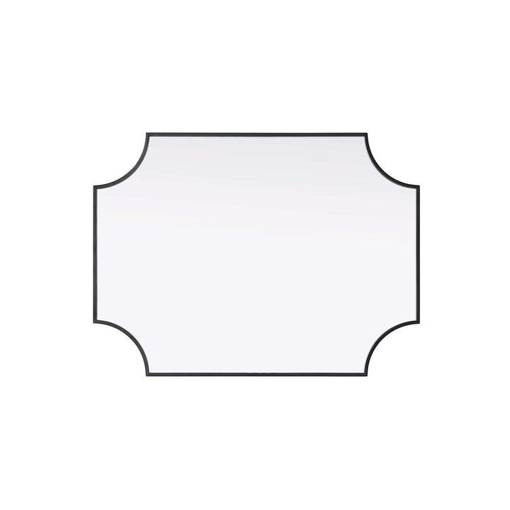 Notched Metal Mirror 27X36 Inch In Black