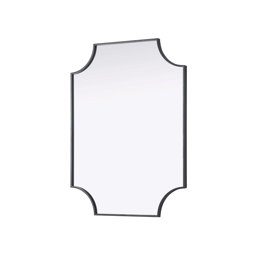 Notched Metal Mirror 27X36 Inch In Black