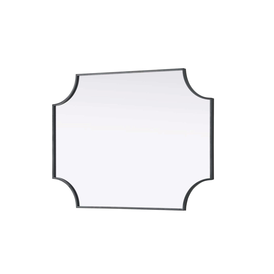 Notched Metal Mirror 27X36 Inch In Black